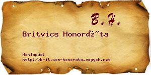 Britvics Honoráta névjegykártya